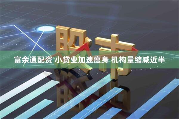 富余通配资 小贷业加速瘦身 机构量缩减近半