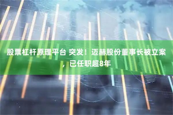 股票杠杆原理平台 突发！迈赫股份董事长被立案，已任职超8年